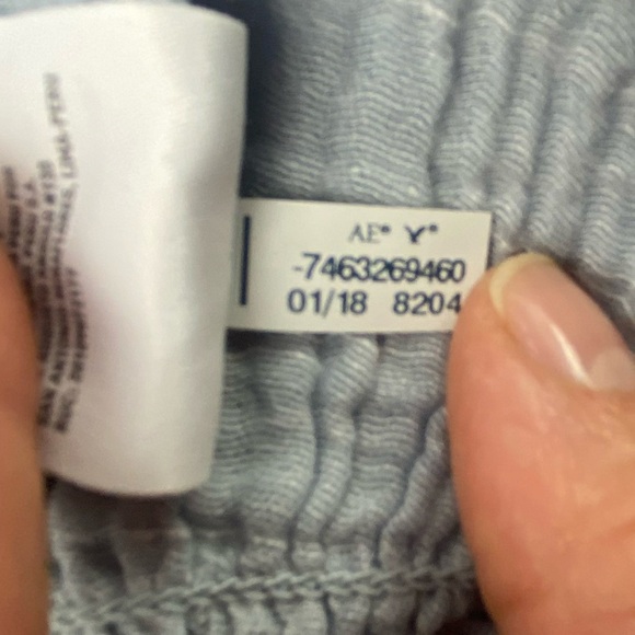 AE light blue stretch cropped tube top with peplum bottom wms sz XL - Picture 7 of 15